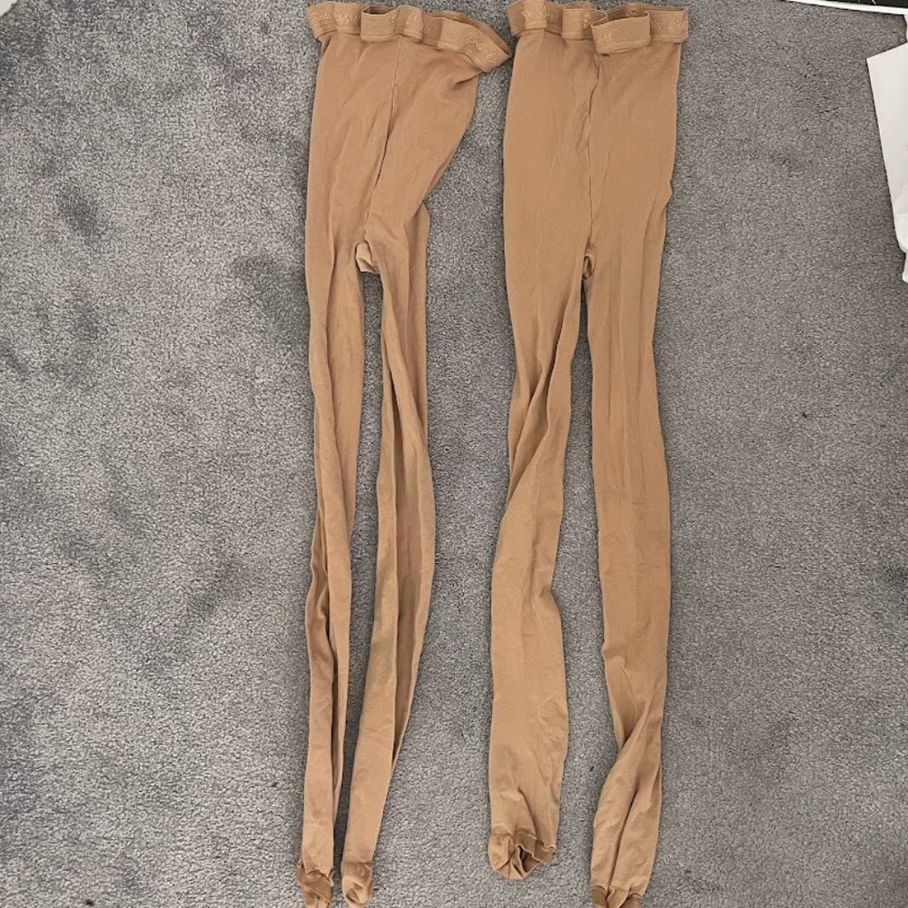 2 Pairs Body Wrappers Nude Convertible Tights Child L/XL